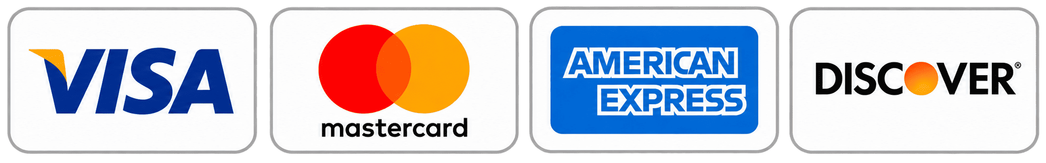 Accepted credit cards